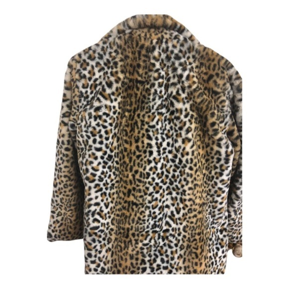 Stoosh glamorous diva cheetah spotted leopard print luxe faux fur coat size L - Picture 8 of 12